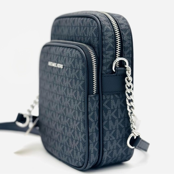 Michael Kors Medium NS Chain Xbody Bag Black Signature - Picture 7 of 11